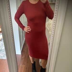 New Reformation Rustic Burnt Orange Dress